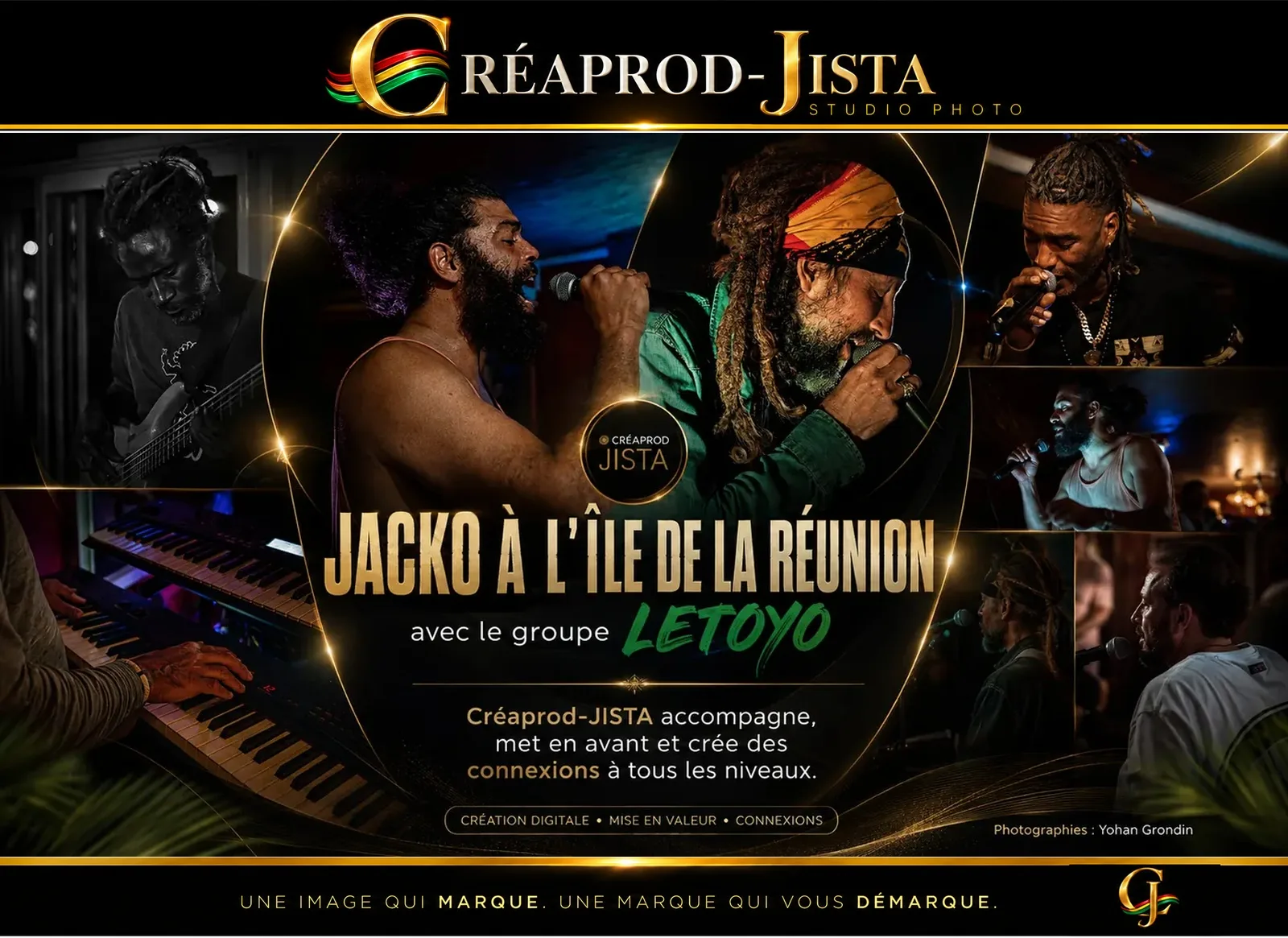 Affiche Jacko à l'île de la Réunion, avec le groupe Letoyo